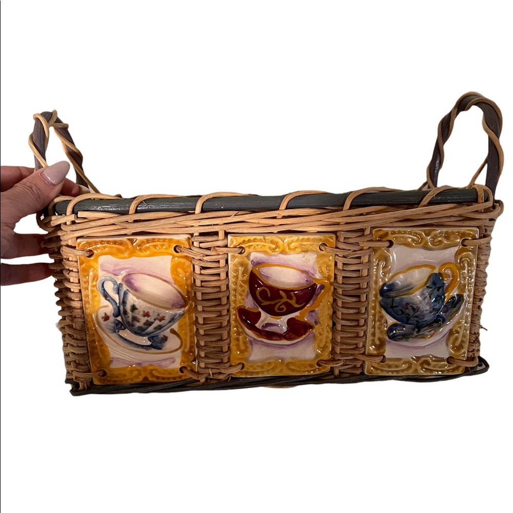 Basket with Ceramic Tiles - Picture 8 of 8